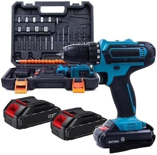 AntDau71® - TRAPANO AVVITATORE CON DOPPIA BATTERIA DA 48V LITIO A PERCUSSIONE CON VALIGETTA, COMPRESA DI 24 ACCESSORI