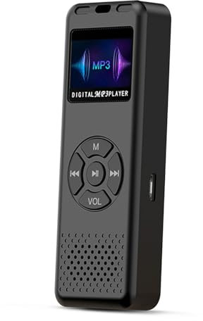 Reproductor de MP3 de 64 GB, reproductor de música portátil con altavoz integrado y tarjeta TF de 64 GB, reproductor de música de alta fidelidad sin pérdidas, reproductor MP3 con grabadora de voz,
