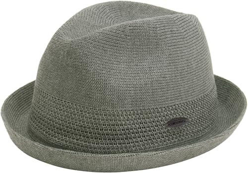 CHILLOUTS Yala Hat, grau, L-XL - Pork Pie Trilby Mix Hut Herren, Unisex Sommerhut, Hochwertiger Trilby Leicht, Stilvoller Pork Pie Herren Verstellbar, Hut Männer Elegant