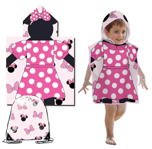 Toalla de Baño con Capucha Infantil de Playa - Poncho Microfibra y Bolsa de Cordón para Surf, Piscina, Niños de 2 a 8 Años (Estilo 3)