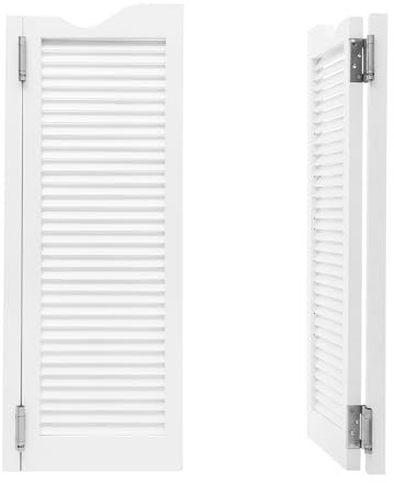 Café-Schwingtüren, Saloon-Schwingtür, Holz-Pendeltür Schwingtür Innen Trennwandtür Pendeltüren für Thekentrennwand, Terrasse, Garteneingang (Weiß, 107x81cm)