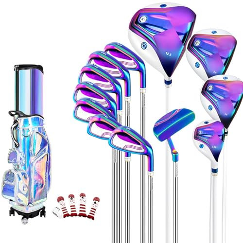 CFDZCP 12-Piece Golf Package Set Women's Complete Golf Set, Complete Right Handed Golf Clubs Set, Ladies Right-Handed W/Bag, With Stand Bag