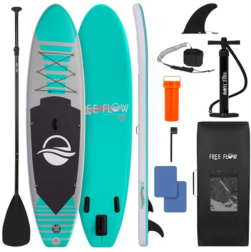 SereneLife Paddle Gonflable Adulte 305 x 81 cm – Stand Up Paddle Gonflable Stable et Antidérapant avec Accessoires, Planche Sup pour Lac, Rivière, Yoga et Pêche