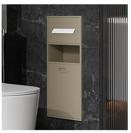 Mensola doccia impermeabile in acciaio inossidabile, stanza bagnata da incasso per carta igienica, shampoo e articoli da toeletta, elegante scaffale da bagno (colore: tè)