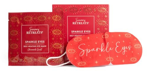 Sensory Retreats Sparkle Eyes Self Heating Eye Mask - Pack of 5 Single-Use Masks, Chamomile Heated Eye Mask, Soothing Disposable Sleep Masks with Heat - Ideal Warming Eye-mask for Travel