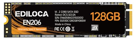 Ediloca EN206 128GB 3D NAND TLC M.2 SSD, M.2 2280 SATA III 6Gb/s SSD Internal Hard Drive, Read/Write Speed up to 550/460 MB/s, Compatible with Ultrabooks, Tablet Computers and Mini PCs