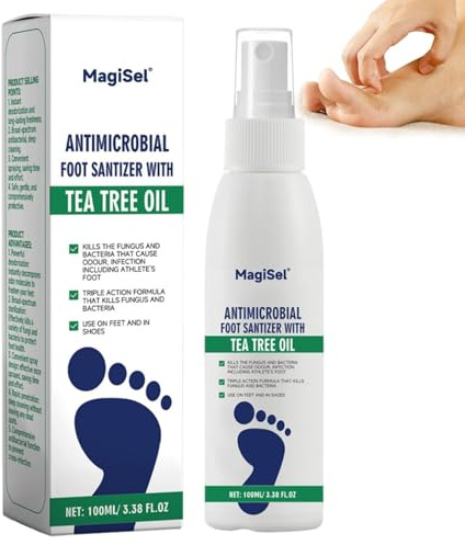 Desodorante en Aerosol para Pies, Spray Purificante de Pies para Hombres y Mujeres, Spray para Pies, Aceite de Árbol de Té, Refresca los Pies, Olor del Pie, 100ml