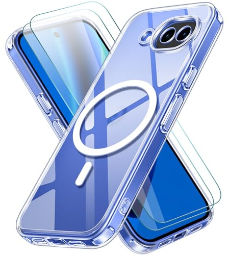 ivoler 3-i-1 Magnetfodral för Google Pixel 10a med 2-pack skärmskydd, militärklassat skydd, stötsäkert fodral - Klart