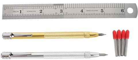 Strumento magnetico per tracciare la punta in carburo di tungsteno con 4 punte di ricambio per vetro ceramica penna per incisione su metallo manico in alluminio portatile per