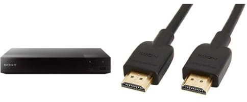 Sony BDP-S1700 Lettore Blu-Ray Full HD, USB, Ethernet, Nero & Amazon Basics - Cavo HDMI 2.0 ad alta velocità, supporta Ethernet, 3D, video 4K e ARC, 0,91 m (standard più recente)