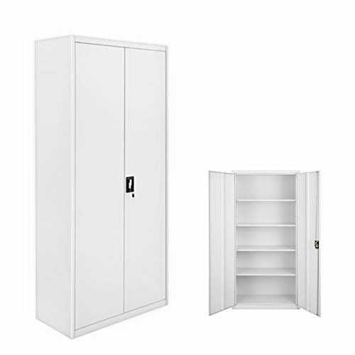 Panana 5 Layer Office Storage cupboard filing Document cabinet metal shelves 2-door and lock system, Assembly required (5 Tier)