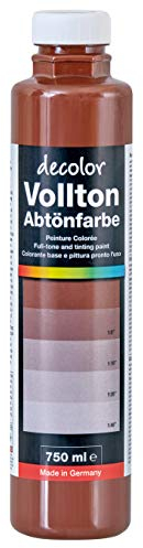 decotric Decolor Bunte Abtönfarbe Schokobraun - 750 ml I Dispersionsfarbe für dekorative Anstriche und wasserbasierten Materialien I Hohe Farbkraft & Ergiebigkeit
