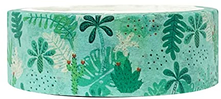 allydrew Washi Masking Tape, 15mm x 5M, Green Ferns