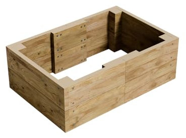 Conka Garden - Wooden Raised Bed Kit - Large Garden Planters for Vegetables, Herbs, Flowers – Start Growing Plants Earlier & Better - Durable & Resistant FSC Treated Timber 30cm H, 60cm x 90cm
