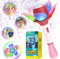Bombble Elektrisch Seifenblasenspielzeug, Lotosblume Seifenblasenmaschine Kinder 10000+ Seifenblasen/Min mit 120ML Seifenblasenlösung/AKK/LED für Outdoor/Party/Hochzeit, Bubble (Pink) (Pink)