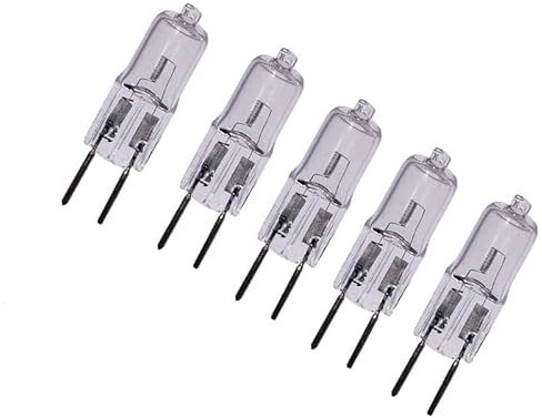 JZLBBC 5 Pezzi Trasparente Lampadina Alogena G6.35 12V 50W Lampadine Alogene GY6.35 base a doppio ago Dimmerabili 2700J Bianco Caldo,35 W