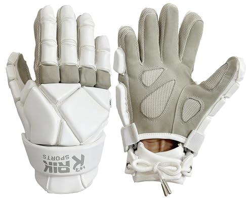 RIK SPORTS Pro- Men Lacrosse Gloves – High - Density Padding, Enhanced Grip, Quick-Drying, Protective fit with an Extended Cuff, Flexible, and Lightweight Design.