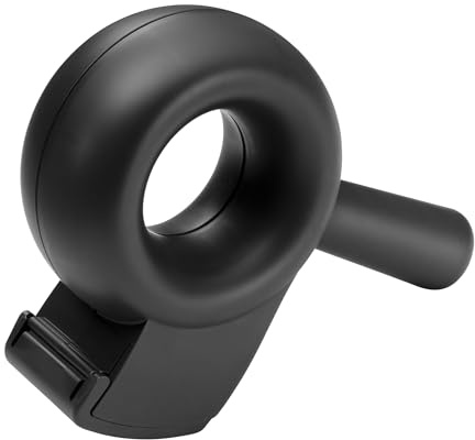 helit H6380095 - Dérouleur de ruban adhésif the bagel, noir, dérouleur de ruban pour paquets, rouleau de colle, dérouleur manuel