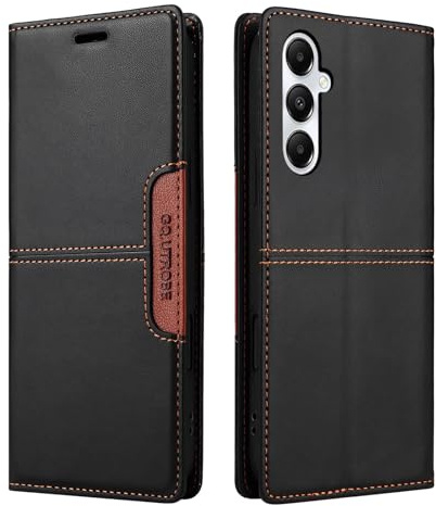 Netany Compatible con Funda para teléfono Samsung Galaxy A05s,Funda Protectora de Soporte Plegable de Cuero PU,con Bolsillo [Cierre magnético] Cartera Flip Funda de teléfono (Negro)