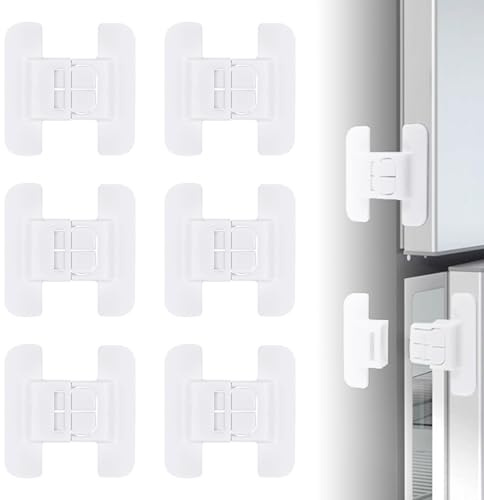 Yamobi 6 unidades de seguridad para niños, seguro para cajones para bebés y niños pequeños, para armario, nevera y cajones, seguro para cajones con adhesivo fuerte