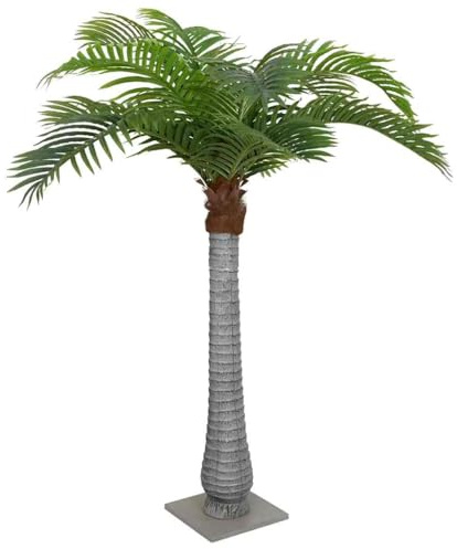 vidaXL Palma Artificiale 15 Foglie 200 cm Verde, pianta Artificiale, Albero Artificiale, pianta di Palma Artificiale, pianta Finta, Albero Falso