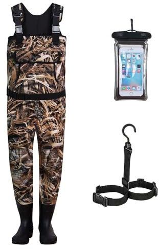 RIVERWANDPROT Neoprene Fly Fishing Waders with Boots for Men and Women, Waterproof Chest Waders, Hunting Clothes, Fishing Bibs Wading Pants (9#)