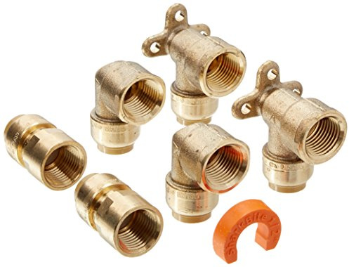 SharkBite Shower and Tub Connection Kit, Push to Connect Brass Plumbing Fittings, PEX Pipe, Copper, CPVC, PE-RT, HDPE, 25567
