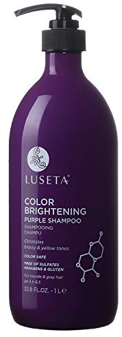 Luseta Color Brightening Purple Shampoo for Blonde and Gray Hair -Infused with Cocos Nucifera Oil to Help Nourish, Moisturize and Condition hair, Sulfate Free Paraben Free 33.8oz