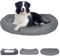 Ribelli Hundebett aus Stoff mit Hundekissen in DREI Größen L, XL & XXL (XL, grau)