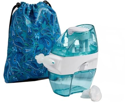 Navage Travel Bundle - Navage Nasal Irrigation System - Saline Nasal Rinse Kit with 1 Navage Nose Cleaner, 30 Salt Pods and Paisley Travel Bag