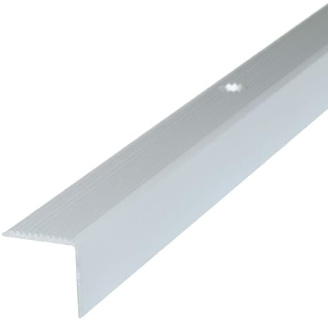 Dalsys Stair Nosing Profile 200cm x 42mm x 20mm Silver Aluminium | Edge protection profile for stairs, non-slip, screw mounting, foot protection