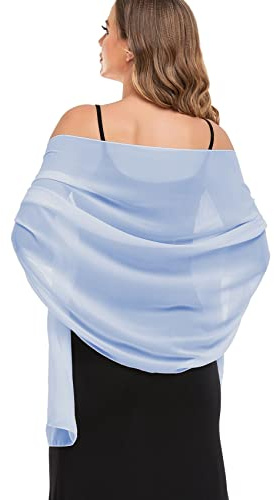 Pukguro Shawls and Wraps for Evening Dresses Scarf Sky Blue 79 * 18''