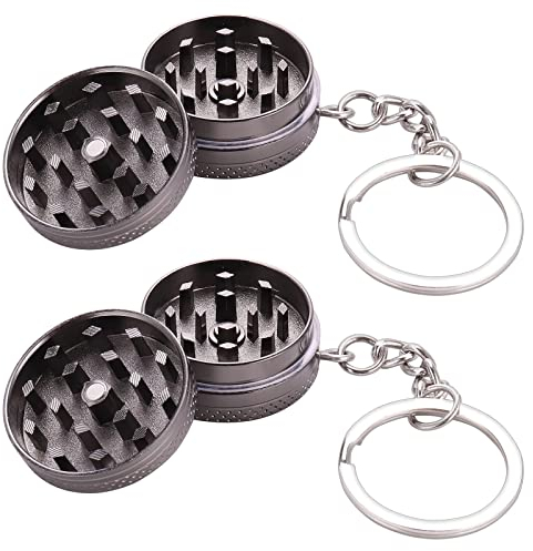 Kinstecks ​​2 piezas molinillo de hierbas Mini molinillo de especias de aluminio molinillo de especias perfecto para el entusiasta que desea excelencia culinaria-metálico