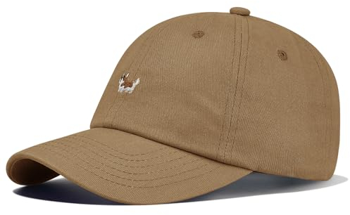 Clakllie Herren Cap Curved Brim 6-Panel Cap Classic Twill Baseball Cap UPF50+ Outdoor Kappen,HJB6-Khaki