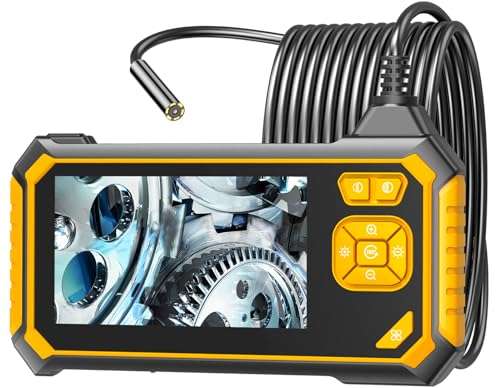 COFANKIA Inspection Camera,4.3'' Screen 1920P HD Digital Borescope, Industrial Endoscope IP67 Waterproof with 7.9mm, Sewer Camera with 6 LED Lights,16.5FT Semi-Rigid Cable