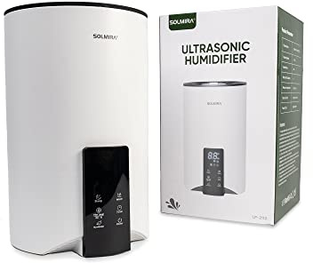 Humidificador Ultrasónico, 4L, Modo Frío y Calor, 5 Niveles, Humedad Constante, Mando a Distancia y Control por App Móvil, Certificado CE y RoHs Blanco