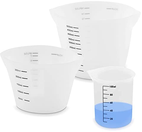 Measuring Cup Made of Silicone, Epoxy Resin Mixing Cup with Scale Clear, Silicone Measuring Cups for Casting Moulds, DIY Handmade