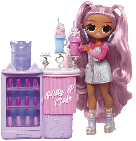 LOL Surprise OMG Sweet Nails – Kitty K Café - With 15 Surprises including Real Nail Polish, Press On Nails, Sticker Sheets, Glitter, 1 Fashion Doll, and More – Great for Kids Ages 4+