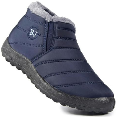 RINDE Stivali Invernali Boojoy Stivali da Uomo Scarpe Invernali per Uomini Stivali da Neve Impermeabili Maschi Caldi Invernali-Blu-41