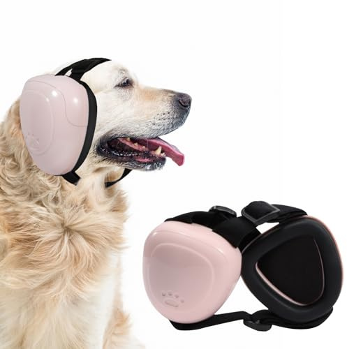 KOPBTBOY Hörselskydd för hundar, brusreducerande och ljuddämpande hörselkåpor för hundar (rosa, storlek S)