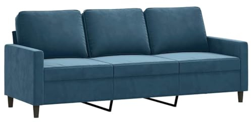 vidaXL Divano a 3 Posti Blu 180 cm in Velluto
