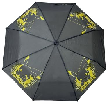 CYPBRANDS CyP Brands-Pokémon Parapluie pliant 48 cm Noir Produit officiel, Noir