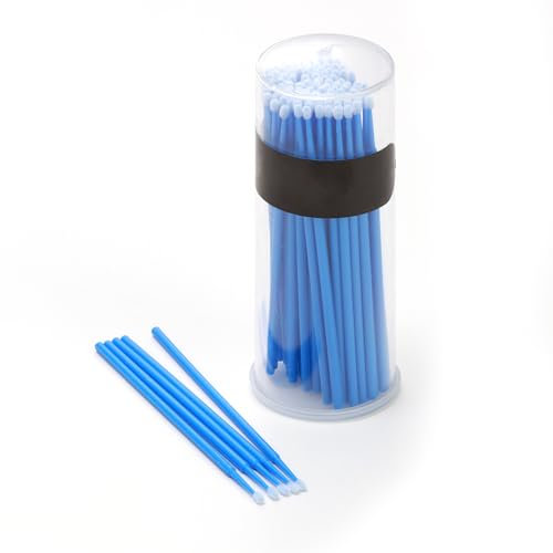 100 Pcs Car Touch Up Paint Brushes - Disposable Micro Brush Applicator Sticks for Paint Touch-Up, Dentistry, and Detailing - Blue