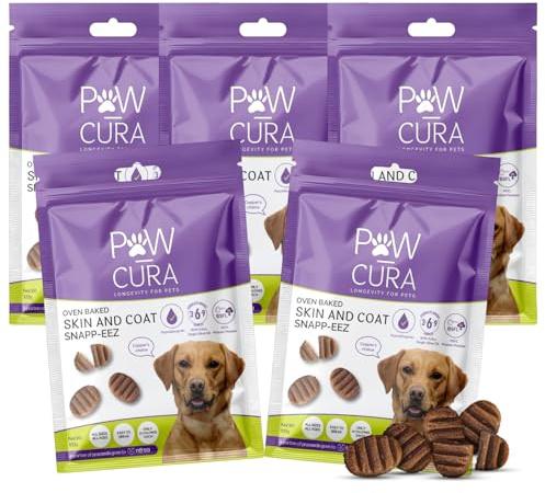Hypoallergenic Dog Treats – Skin & Coat Care Snapp-Eez by Pawcura. Insect Protein, Healthy, Natural, Low Calorie Digestive-Friendly & Eco-Friendly Training Treats - Pack of 5 (5 x120g)