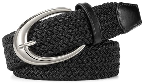 WERFORU flätat bälte stretchbälte dam tygbälte för kvinnor män unisex elastiskt bälte för jeansbyxor