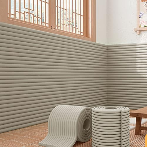 Genérico Paneles de Pared Acolchados para Habitaciones Infantiles - Cojines de Pared Autoadhesivos de 200 Cm Anticolisión de 1,2 Cm de Grosor Protección contra,Gris,20cmx200cm 1pcs