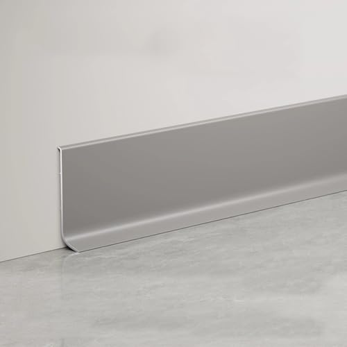 Golvgjutning i aluminium 125 cm 4 st metallvägg- och golvgjutning, lätt att installera och rengöra, perfekt för heminredning, meridian grå, 6 cm höjd