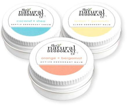Clean Lemon + Geranium, Active Orange + Bergamot, Gentle Coconut + Shea Mini Deodorant Bundle