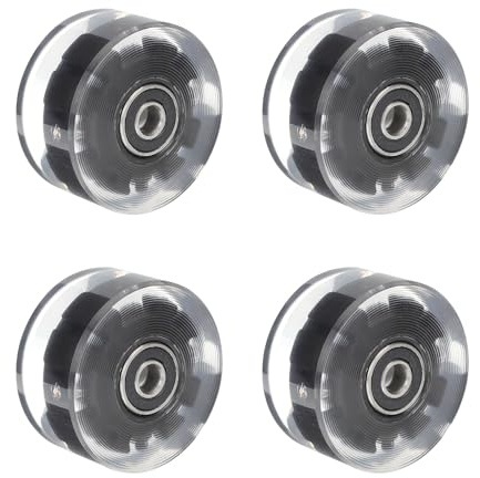 GOOHOCHY Roues De Skate Lumineuses Roues À Double Rangée Pour Patin À Roulette 4 Pièces Avec Clé Roues De Patinage Clignotantes Rouge Bleu Vert Accessoires Pour Roller Quad Et Skateboard