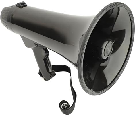 Yctze Bärbar Megafon Bullhorn, Handhållen Megafonhögtalare med Mikrofon och Justerbar Volym, Loopuppspelning, Meddelandeläge, Ljudinspelningsfunktion, Batteridriven